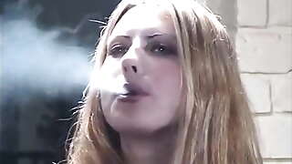White Dress Smoking Fetish Blonde Shana 3