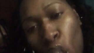 Ebony Gives BBC A Blowjob