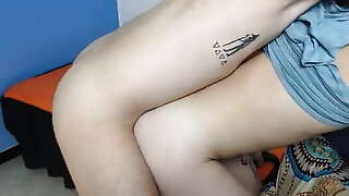 Naked lovers barebacking on cam