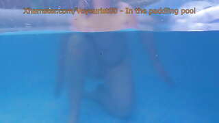 Naked in the paddling pool
