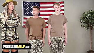Soldiers Prove Themselves As Men By Fucking MILF Drill Sergeant Hard &amp_ Freeuse Her To The Extreme