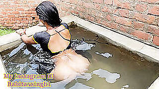 Desi Village Bhabhi Outdoor Bathing On Public Place Indian Hindi