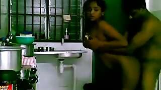 Malaysian indian couple fuck in kitchen