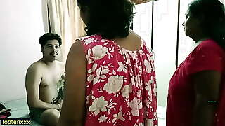 Desi bhabhi and her stepsister caught devar masturbate! Indian sex