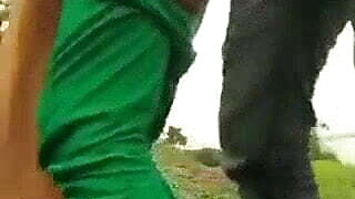 Desi lover outdoor quick suck &amp; doggu fuck