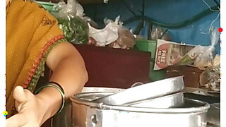 Hot aunty cooking