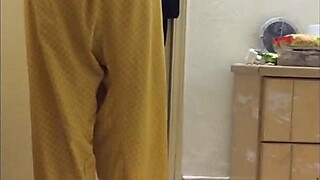 Desi aunty wearing clothes while hubby record it