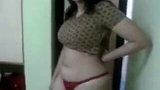 Indian mom in hotel room