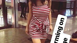 Anveshi Jain walking in tight Dress