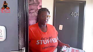 Ebony BBW Who Quit Porn, Delivers Pizza and Gets Tip