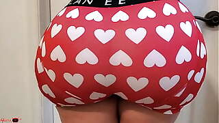 Sexy big ass in pink haert boxer briefs