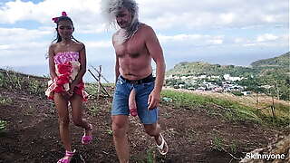 Abnormal sexual activities publicly in ocean and on mountain with biggest cock and smallest pussy