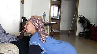 A Muslim maid is disturbed when she sees his big black German cock