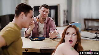 Cucking his mature MILF stepmom Siri Dahl in front of her boyfriend