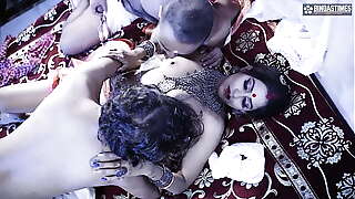 Husband Shares His Cute Newly Married Wife with His Friend At Wedding night - Threesome Fuck