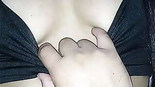 Daddy, do you like my tits? You can pet them while we watch hentail. TEEN18 little stepdaughter gets her perfect natural tits groped. real home video. innocent