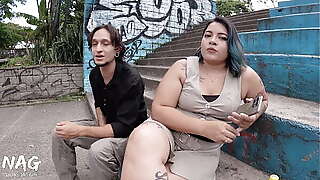 Finding a girl on the train station to record - Fake Agent