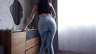 Female Crying Desperation Peeing In Jeans!