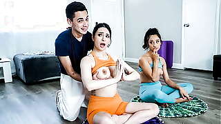 Sexy Milf and Teen Hire a Freeuse Yoga Trainer to Get in Shape - Cncmilf