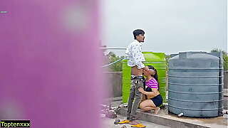 Hindi real Hot Sex at roof! Plz Don'_t Cum Inside pussy