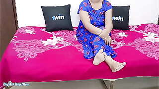 Indian beautiful unsatisfied stepmom get caught while fingering and fucked