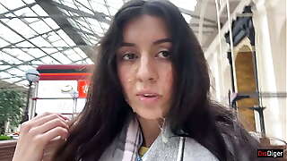 Fuck me right now and cum on my face in public - I want everyone to see me covered in cum! - Cumwalk