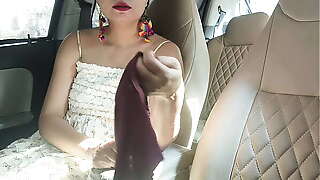 Beautiful girl sex with hot ex-boyfriend fucking harder with Louad Moaning in car