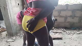 Two girls got fucked in uncompleted building