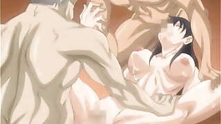 Hentai office girl gets gangbanged