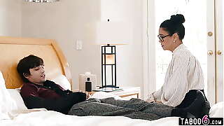 Disabled 18yo guy visited by his mature teacher Dana Vespoli